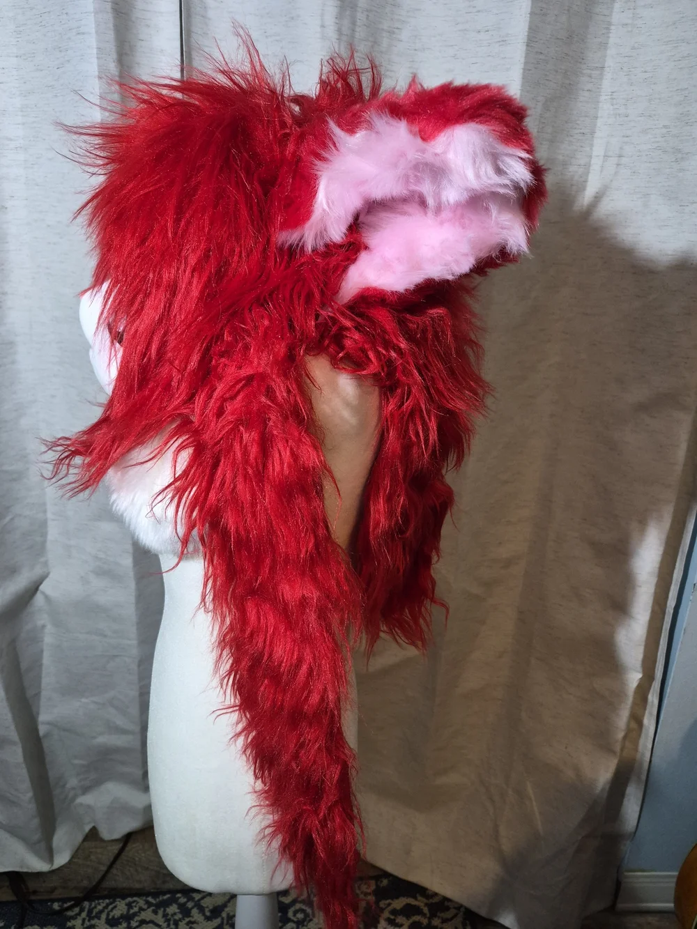 Fursuit Long Haired Husky Fox Mascot Head Party Halloween Fur Role-playing